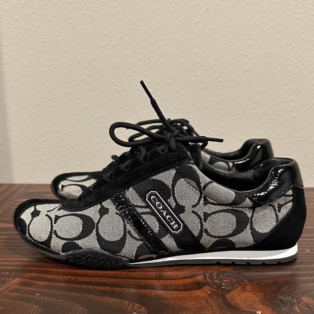 Coach Monogram Black and Gray Sneakers Size: 6M - Picture 3 of 6